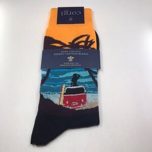 Corgi Mens patterned Miami Finest cotton Blend Socks From wales L orange Black